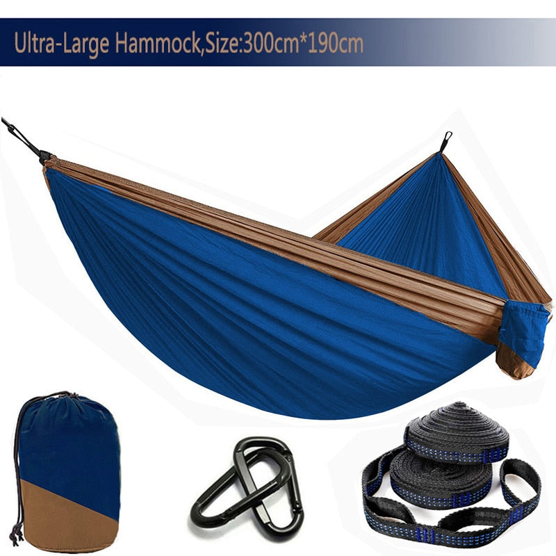 Solid Color Parachute Hammock with Hammock straps and Black carabiner Camping Survival