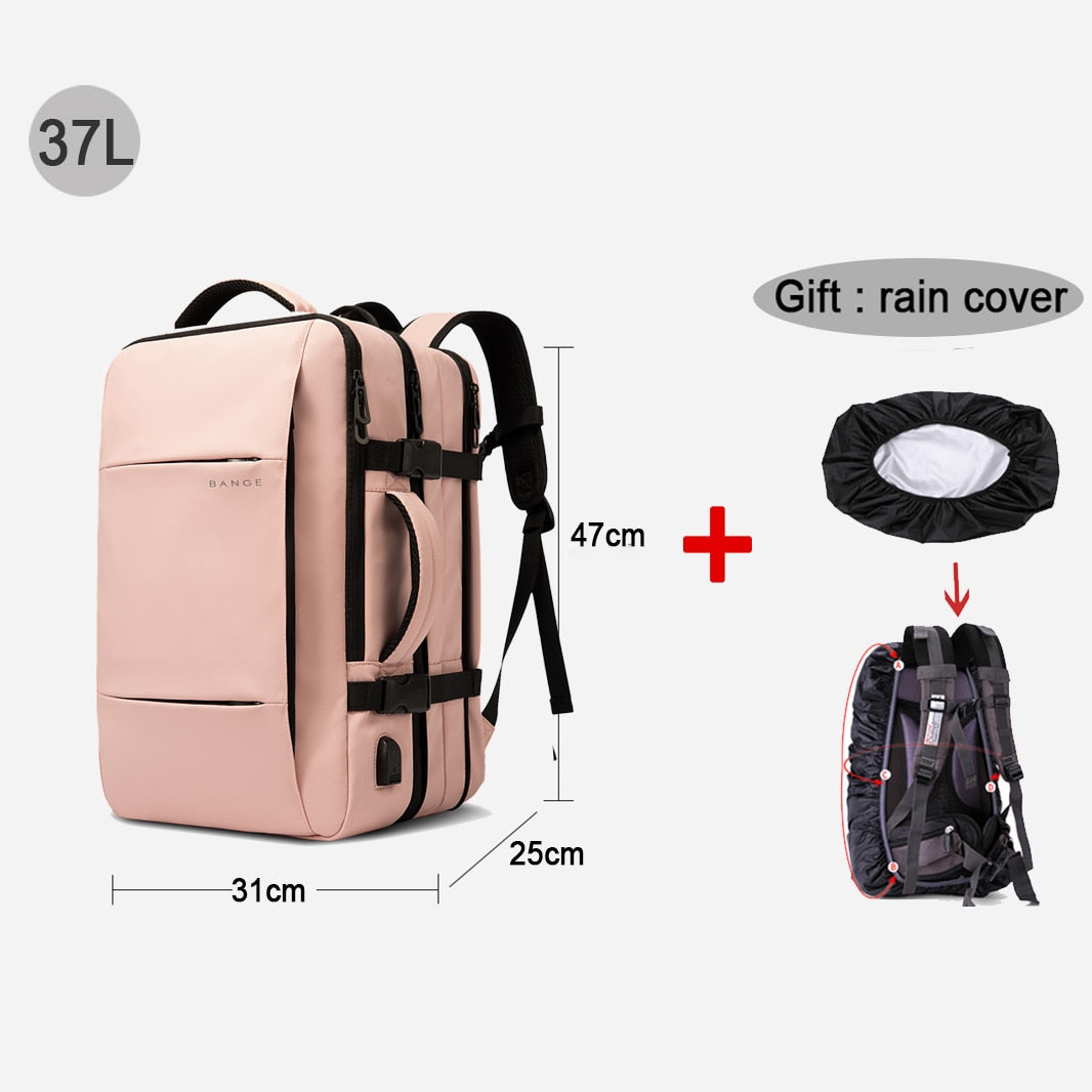 Travel Backpack Men Business Aesthetic School Expandable USB Bag Large Capacity