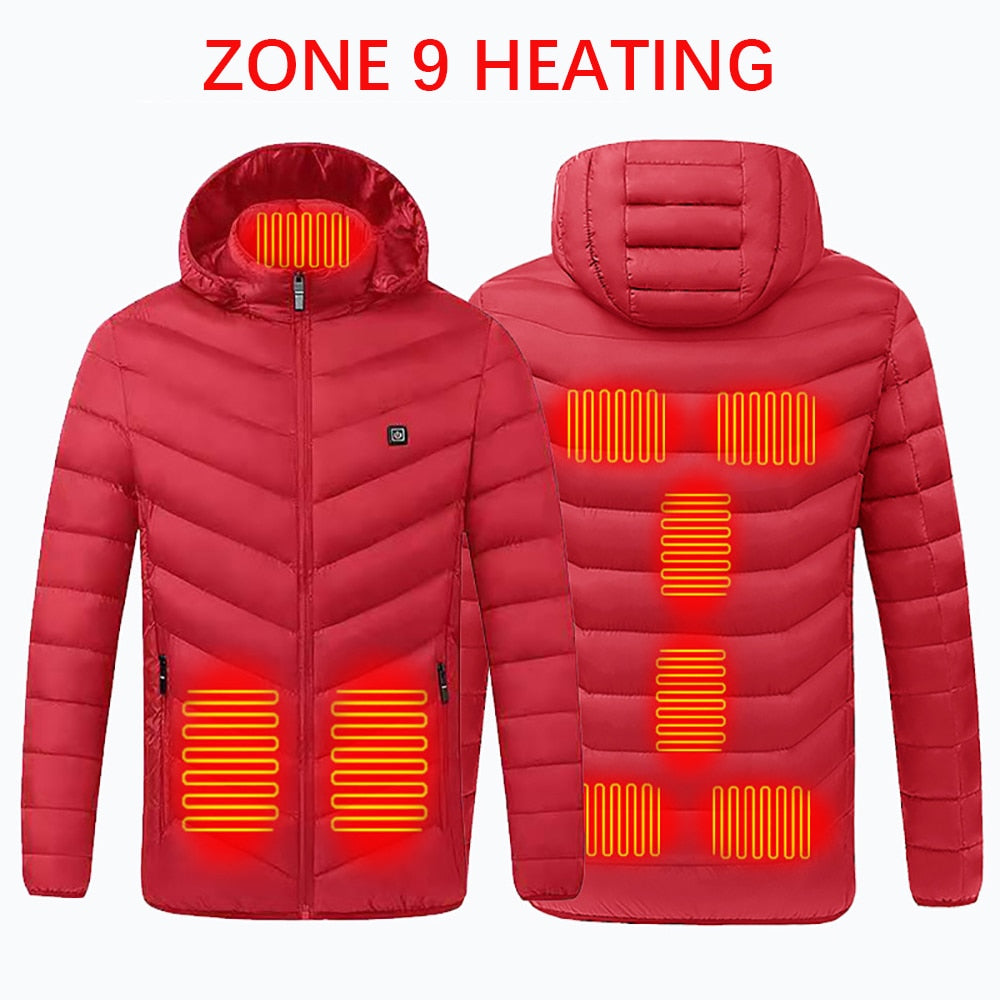 11 Areas Heated Jacket USB Men's Women's Winter Outdoor Electric Heating Jackets