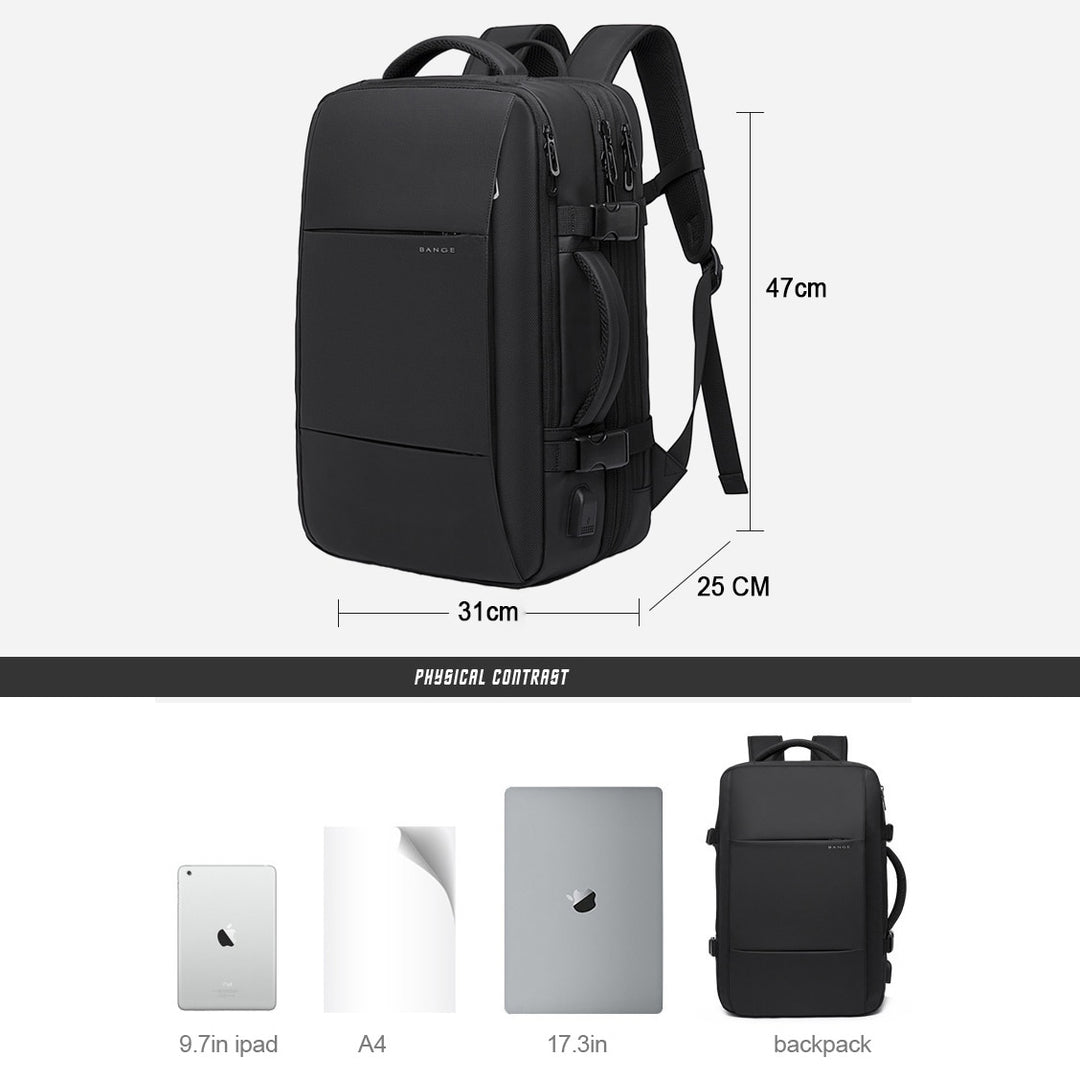 Travel Backpack Men Business Aesthetic School Expandable USB Bag Large Capacity