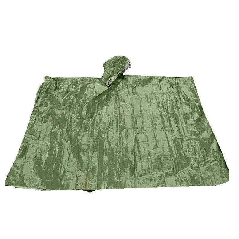 Emergency Water Proof Raincoat Aluminum Film Disposable Poncho Cold Insulation Rainwear