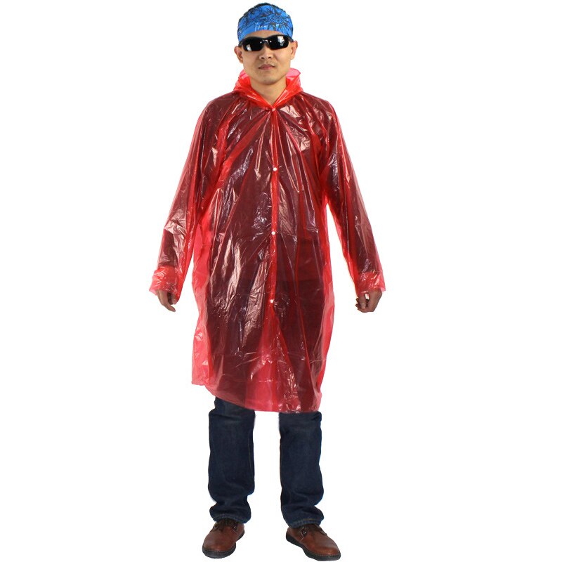 Plastic Rain Cover Portable Rainwear Disposable Outdoor Transparent Raincoat with Hood