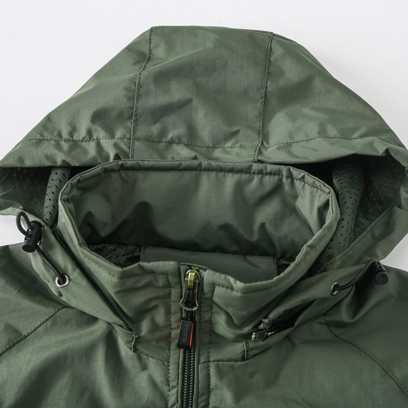 Men Waterproof Camping Military Jacket Fishing Hiking Outdoor Rain Coat Windbreaker Breathable Hunting