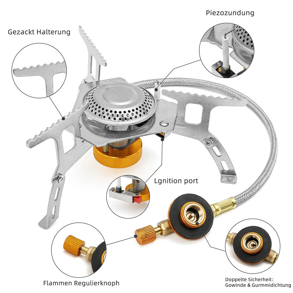 Camping Gas Stove Outdoor Tourist Burner Strong Fire Heater Tourism Cooker Survival