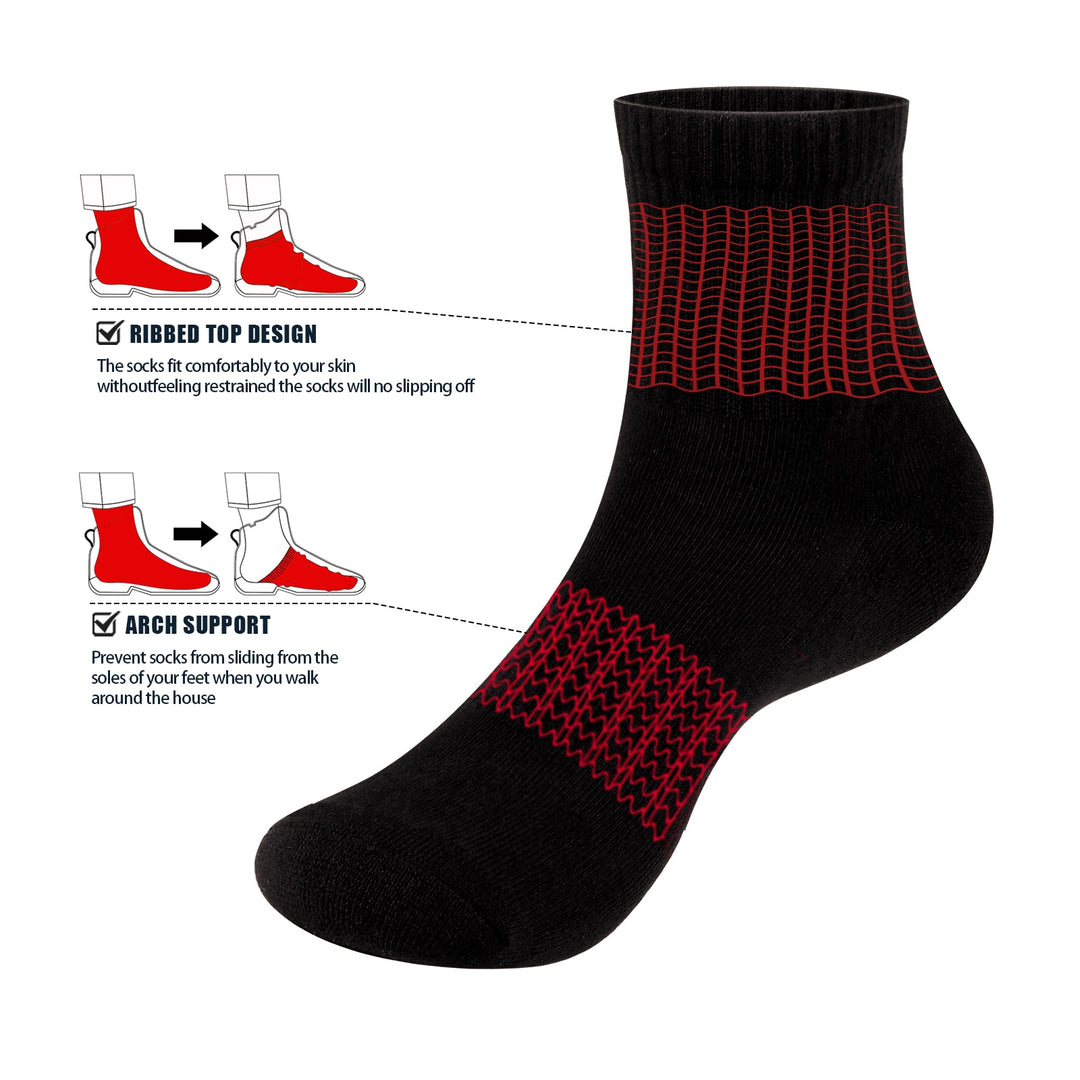 YUEDGE Mens Moisture Wicking Training Athletic Socks Anti Sweat Cotton Cushioned