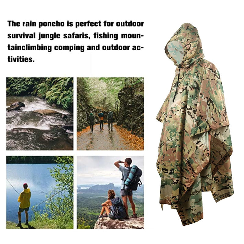 VILEAD Polyester Impermeable Outdoor Raincoat Waterproof Women Men Rain Coat Poncho