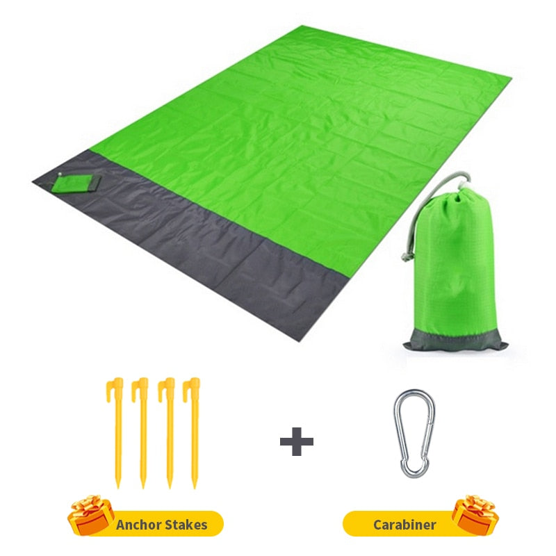 Beach Blanket Waterproof Sandproof Pocket Beach Mat Folding Camping Mattress Portable