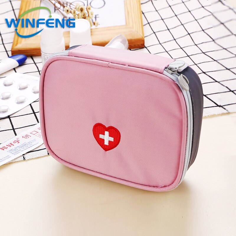 Mini Medical First Aid Bag Outdoor Travel Empty Storage Organizer Survival Emergency Kits Pink Gray