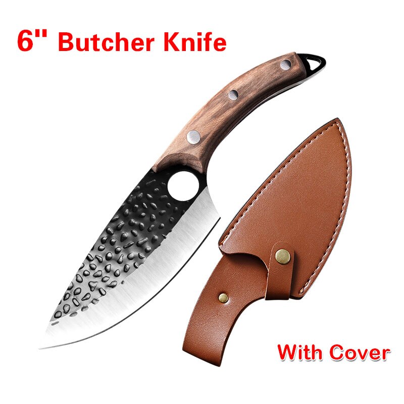 5CR15 Damascus Kitchen Hunting Knife Stainless Steel Boning Meat Cleaver Outdoor