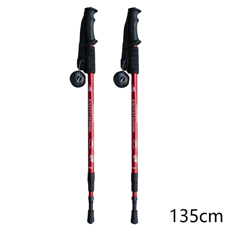 Climbing Sticks Telescopic Trekking Hiking Poles Mountaineering Walking Retractable Walking Cane Hiking Trekking