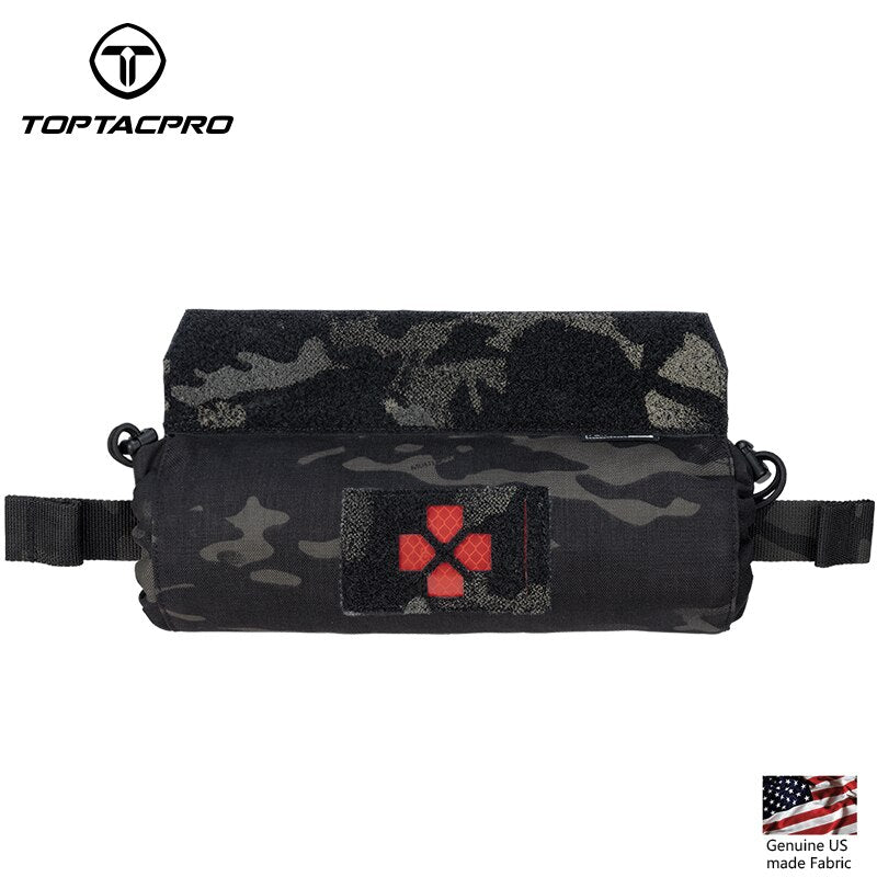 TOPTACPRO Tactical Roll 1 Trauma Pouch Medical Pouch IFAK First Aid Kit Pouch Camo