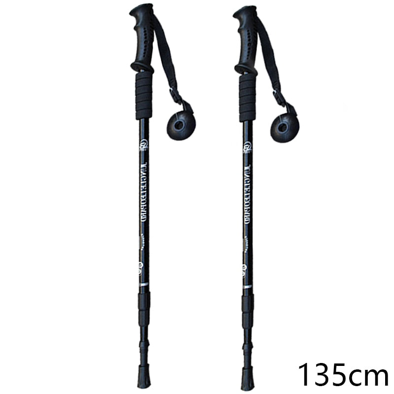 Climbing Sticks Telescopic Trekking Hiking Poles Mountaineering Walking Retractable Walking Cane Hiking Trekking