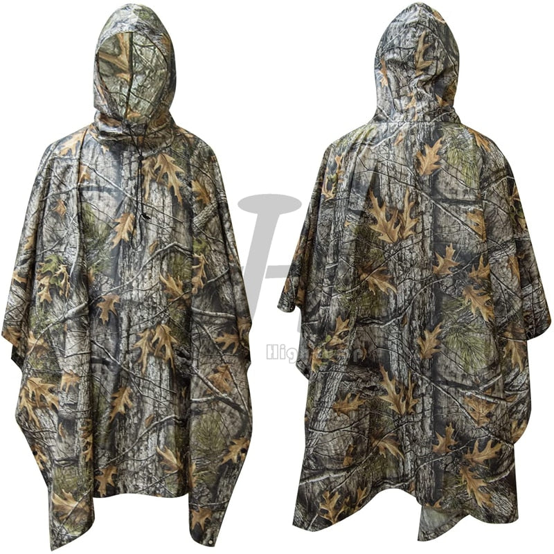 Outdoor Military Breathable Camouflage Poncho Jungle Tactical Raincoat Birdwatching Rain Gear