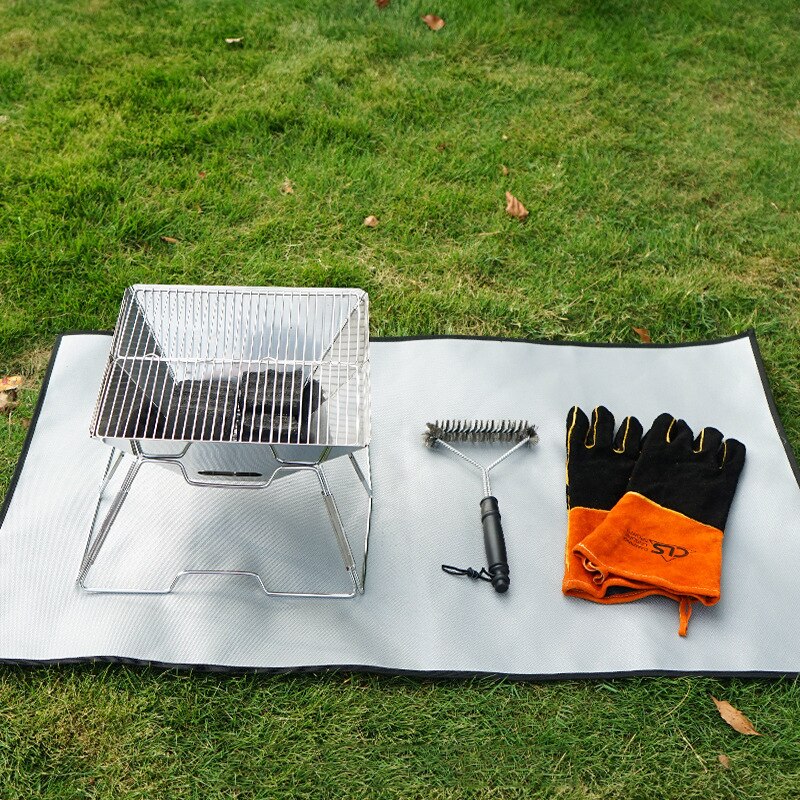 Camping Fireproof Grill Mat Cloth Flame Retardant Heat Insulation Pad Fire Pit Ember Outdoor