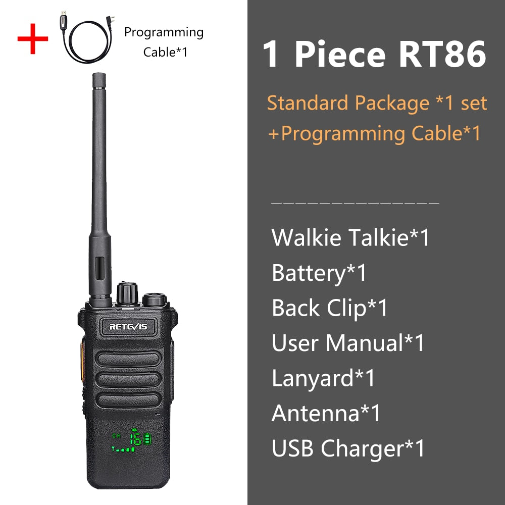 10W Retevis Walkie Talkie Long Range RT86 Walkie-talkies 1/ 2 pcs Two-way radio Powerful