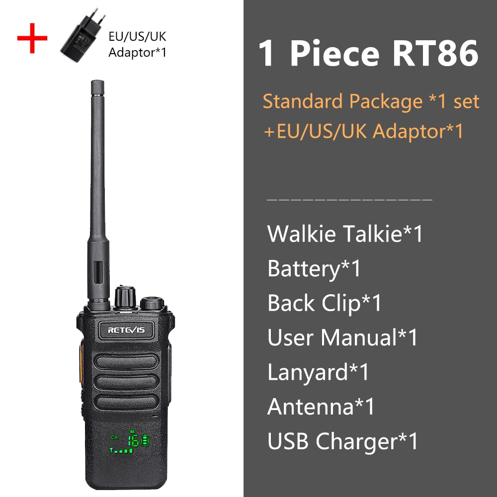 10W Retevis Walkie Talkie Long Range RT86 Walkie-talkies 1/ 2 pcs Two-way radio Powerful