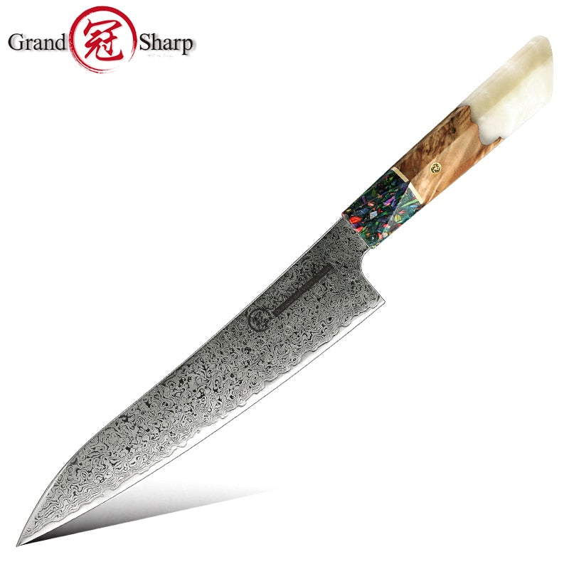 Chef's Knife 67 Layers AUS-10 Japanese Damascus Kitchen Stainless Steel Tool Gyuto Knives Gift