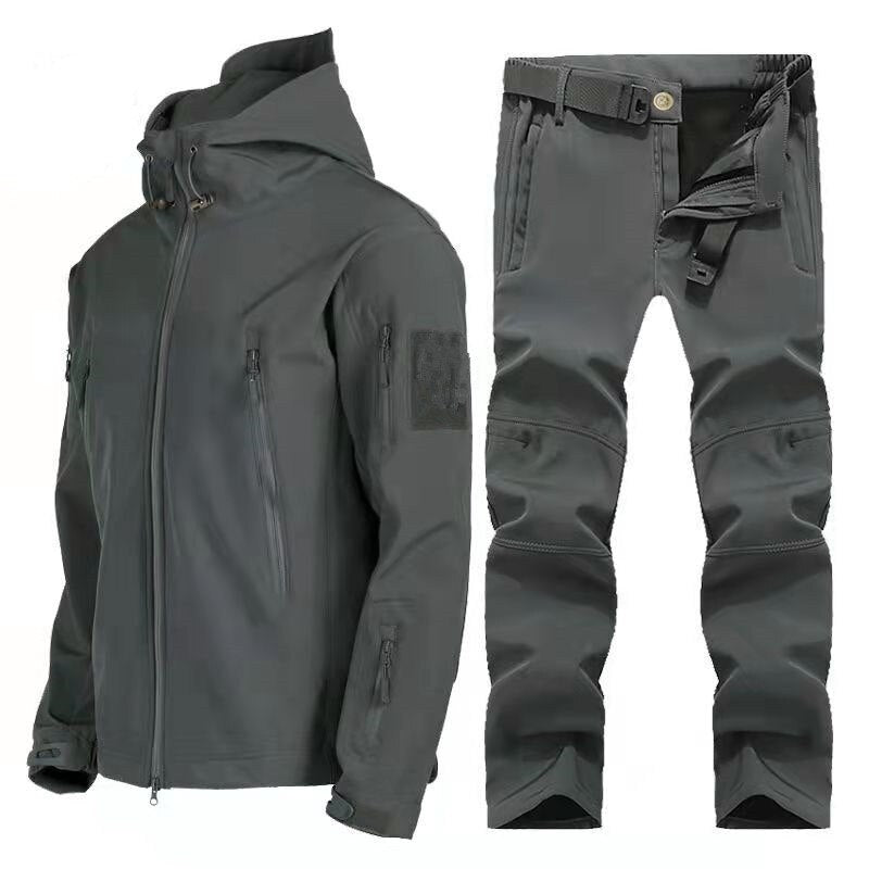 Tactical Military Shark Skin Soft Shell Jacket Set Men Winter Warm Waterproof Windproof