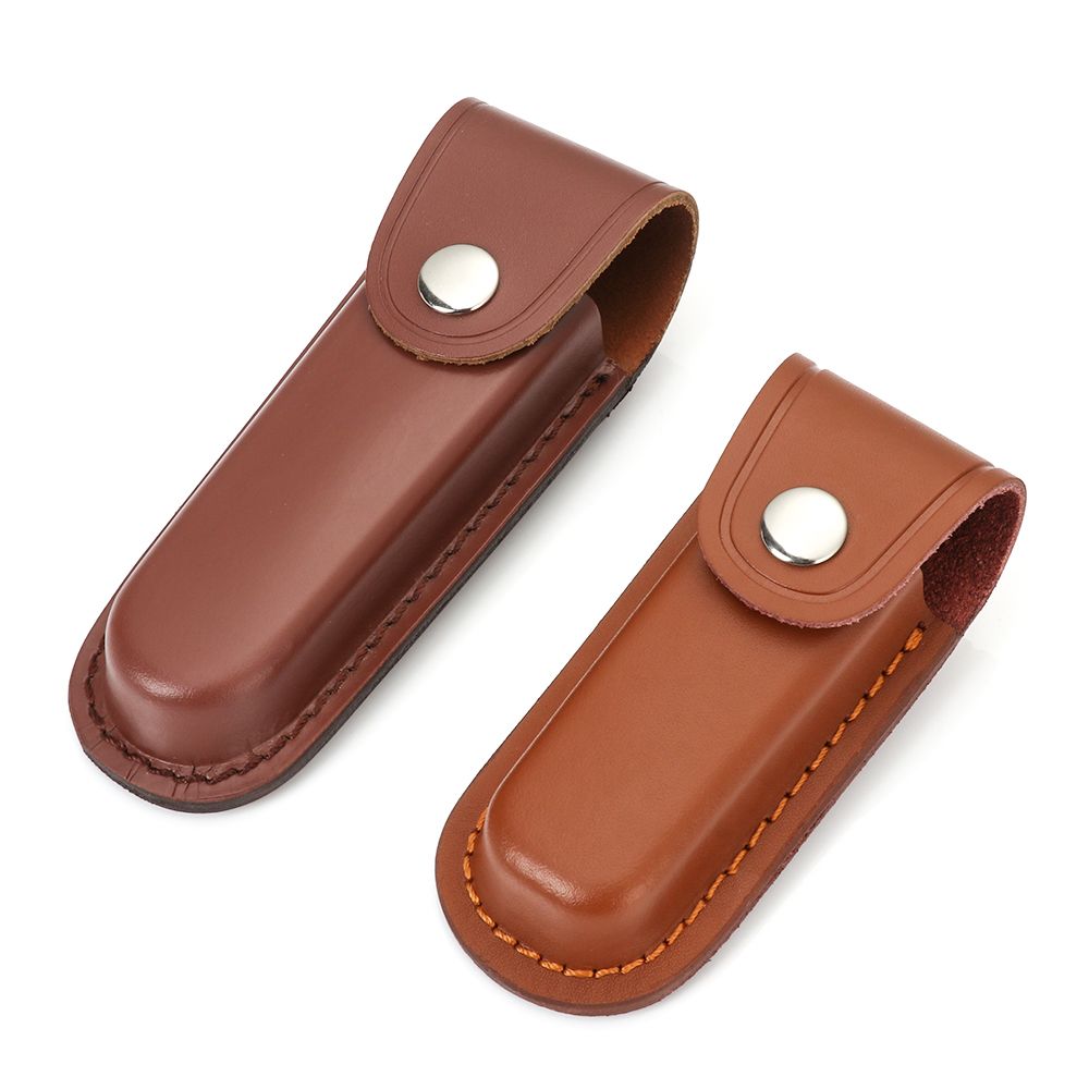 1PC Brown Fold Knife Cover Tool Belt Loop Case Holder Leather Sheath Pocket Hunt Camp Outdoor