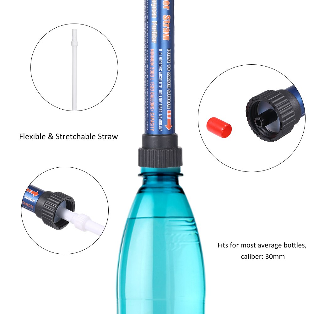 2000L Outdoor Water Filter Straw Water Purifier Filtration System Ultrafiltration Film Design