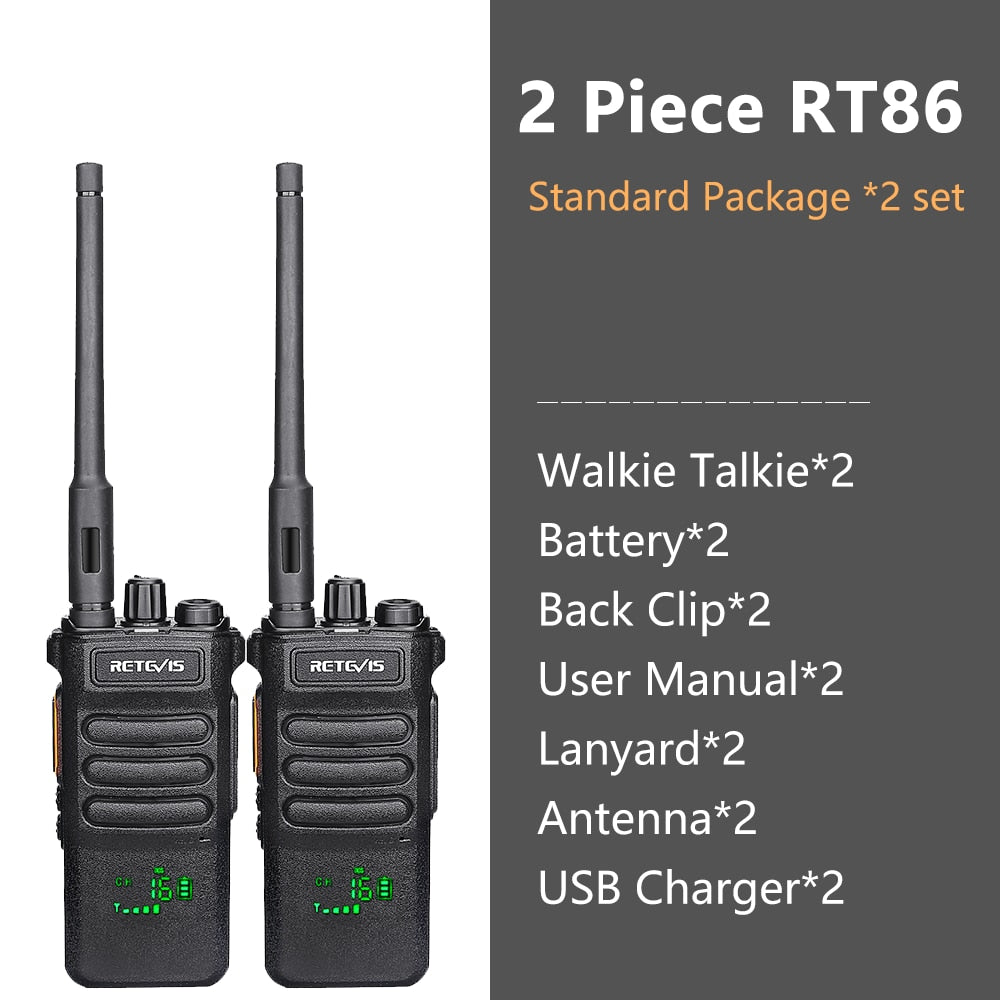 10W Retevis Walkie Talkie Long Range RT86 Walkie-talkies 1/ 2 pcs Two-way radio Powerful