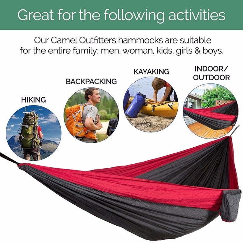 Color Matching Hammock Outdoor Camping Ultra Light Portable Hammock for Double Person Swing