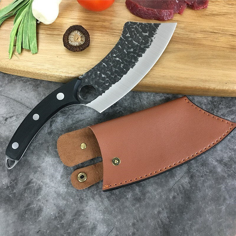 Chef Knife Forged Stainless Steel Butcher Outdoor Hunting Kitchen Meat Fishing