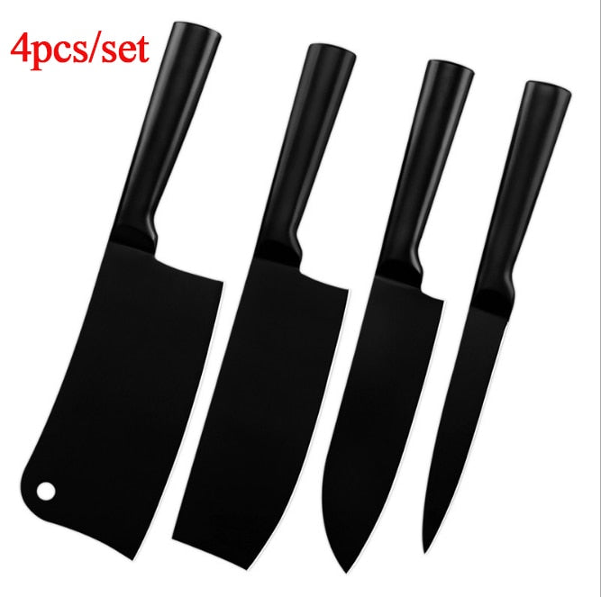 Kichen Knife Set of 4 - Stainless Steel Chef Santoku Utility Chopping Boning Cleaver Knives