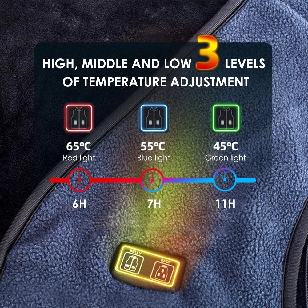 2022 USB Electric Jackets Heated Vest Winter Smart Heating Men Women Thermal