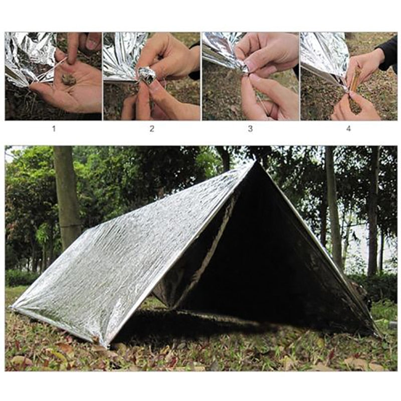 Outdoor Water Proof Emergency Survival Rescue Blanket Dry Insulation Campsite Keeping Tool