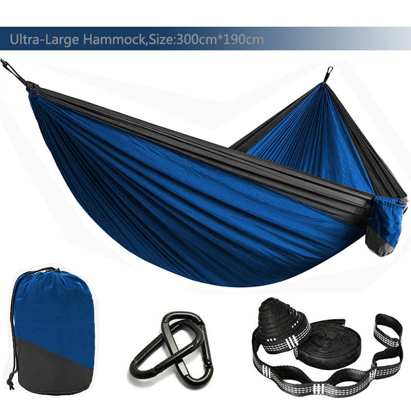 Solid Color Parachute Hammock with Hammock straps and Black carabiner Camping Survival