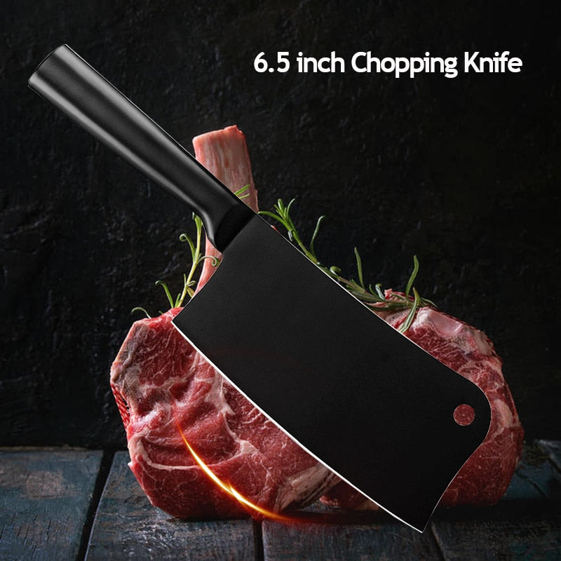 Kichen Knife Set of 4 - Stainless Steel Chef Santoku Utility Chopping Boning Cleaver Knives