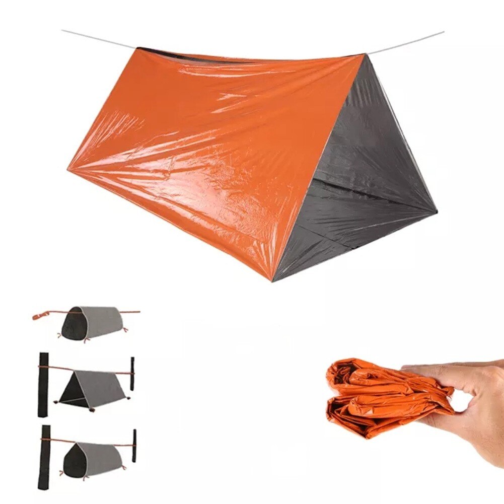 Camping Cold-proof Warm Sleeping Bag Thermal Waterproof 200*91cm Aluminum Film Outdoor