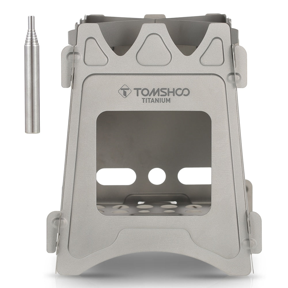 TOMSHOO Titanium Wood Burning Stove Portable Camping Stove Outdoor Firewood