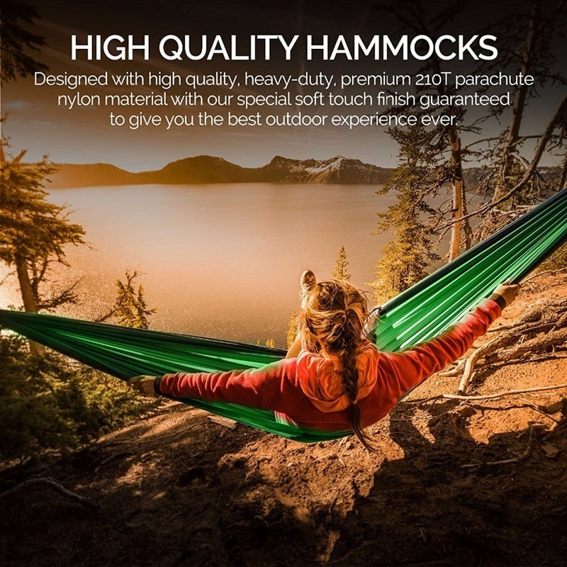 Color Matching Hammock Outdoor Camping Ultra Light Portable Hammock for Double Person Swing