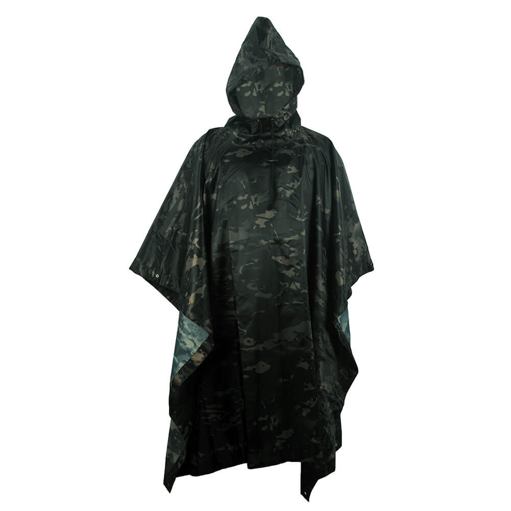 Outdoor Hooded Breathable Rainwear Camo Poncho Army Tactical Raincoat Camping Hiking Gears