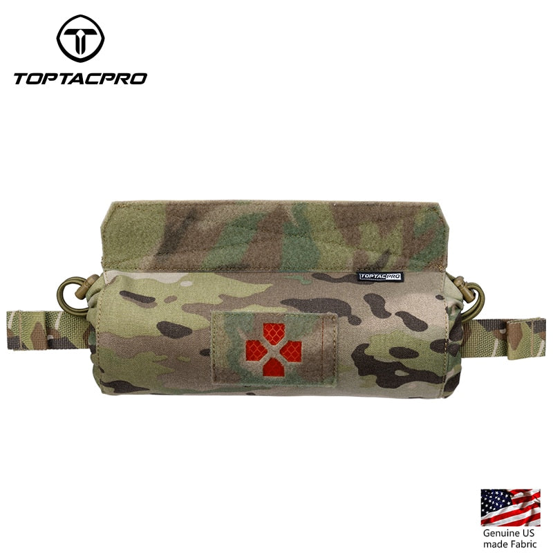 TOPTACPRO Tactical Roll 1 Trauma Pouch Medical Pouch IFAK First Aid Kit Pouch Camo