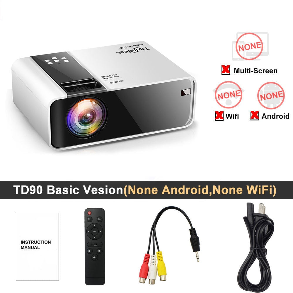 ThundeaL HD Mini Projector TD90 Native 1280 x 720P LED WiFi Projector Home Theater Cinema