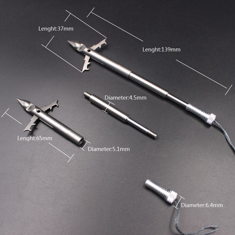 New High Quality Stainless Steel Arrow Bow Missile Sharp Barb Head Shooting Fish Dart Shooting