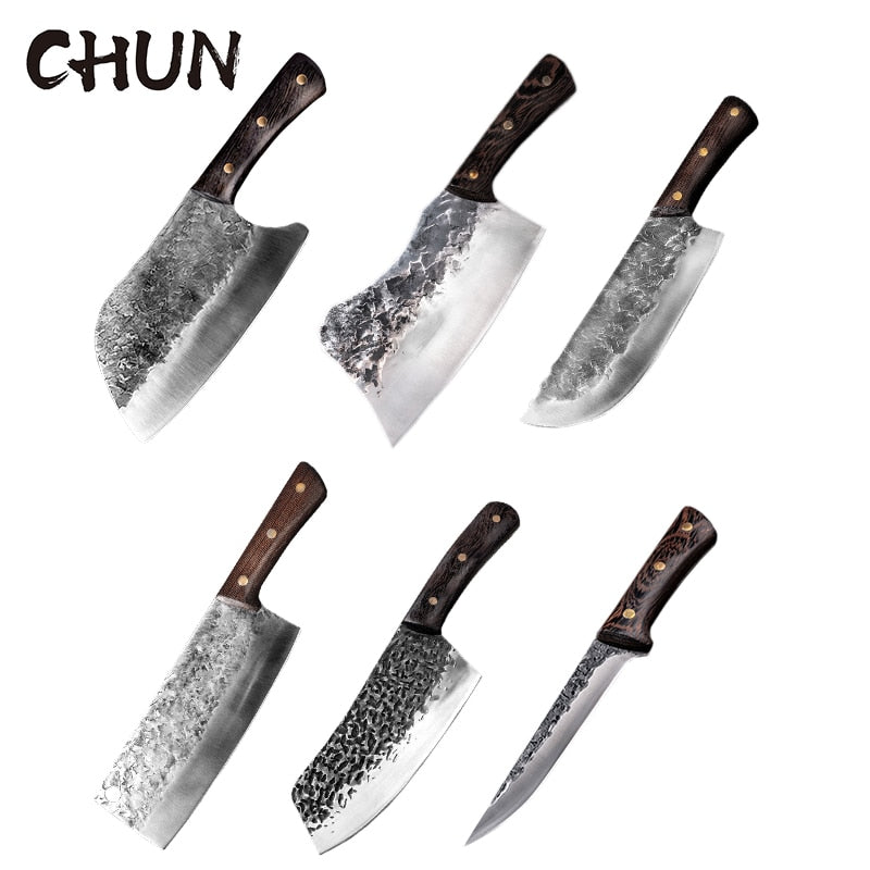 5CR15 Handmade Chopping Cleaver Butcher Knife High Carbon Steel Kitchen Chef Sets Forged