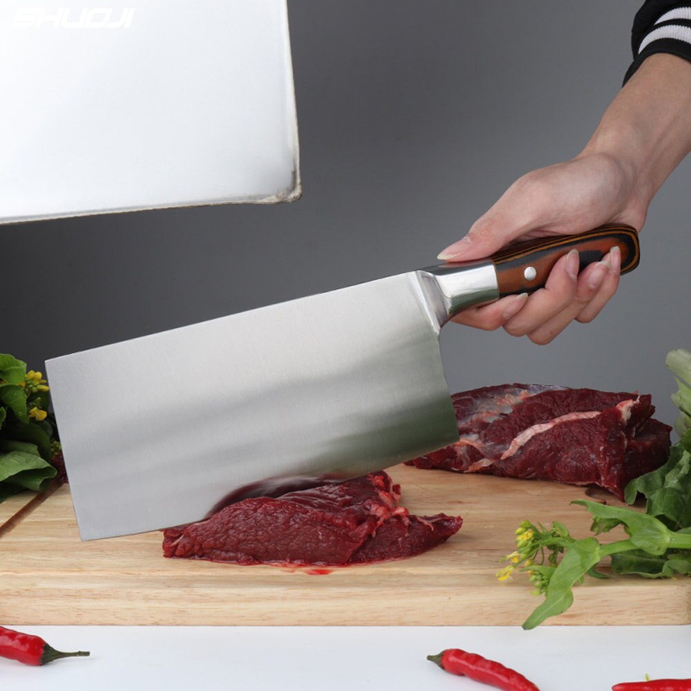 Slicing Cleaver 4Cr13 Super Sharp Blade Kitchen Chef Knives Chinese Forged Knife Multifunction