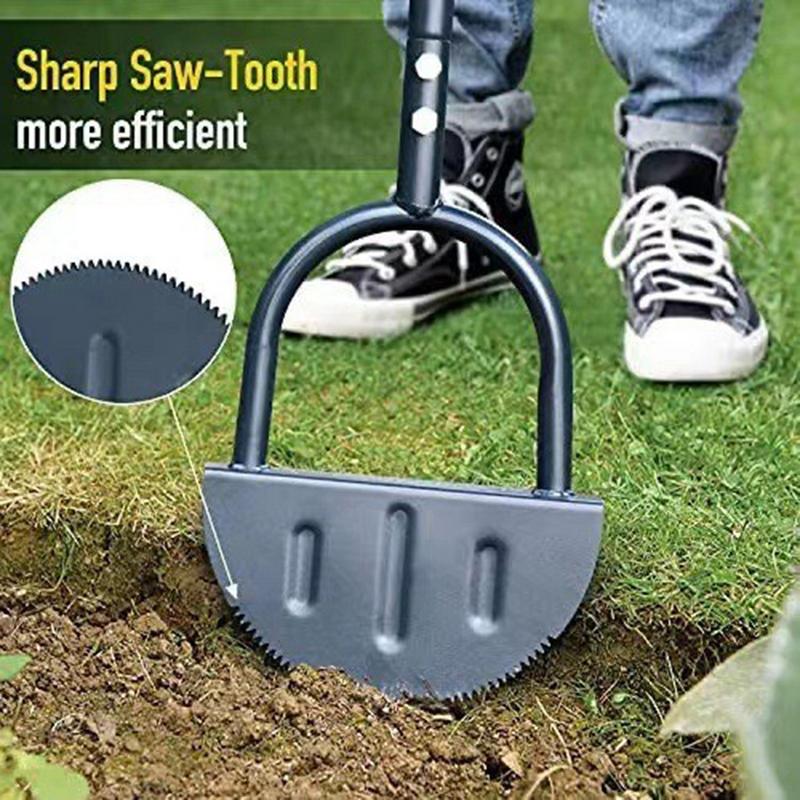 Serrated Edger Lawn Tool Half Moon Edger Handheld Saw-Tooth Garden Edger With Steel