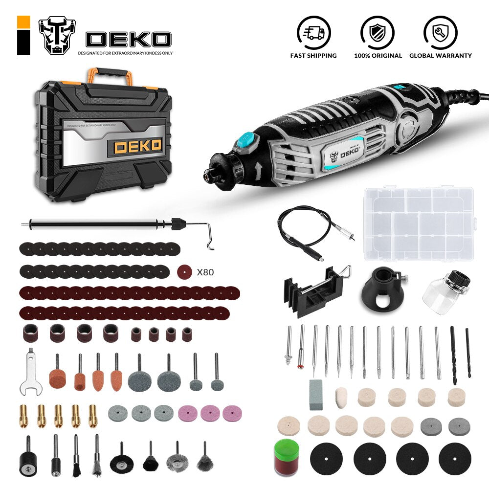 DEKO 220V Variable Speed Electric Drill Mini Grinder Rotary Tool for Grinding/Cutting (DKRT Series)