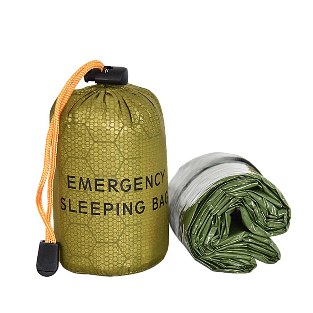 Outdoor Bivy Emergency Sleeping Bag Camping Survival Thermal Blanket Waterproof PE