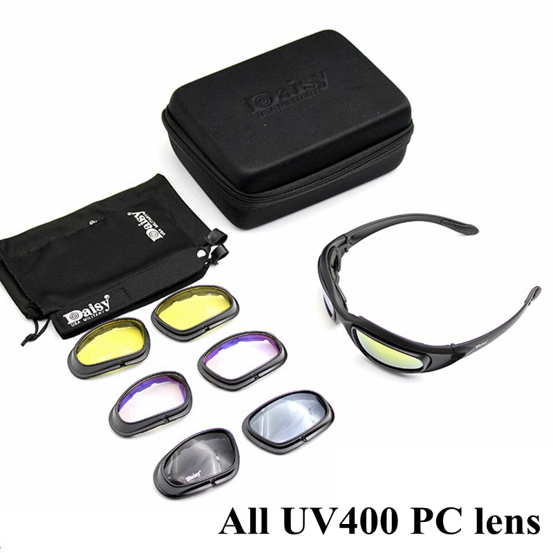 Hunting Tactical Polarized Glasses 4 Lens Army Sunglasses with 4 Lens Kit for Outdoor