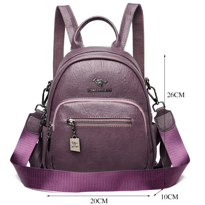 Multifunction Small Backpacks For Girls Soft Leather Shoulder Fashion Brand