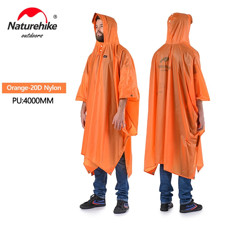 Naturehike Raincoat 3 in 1 Portable Rain Coats Outdoor Waterproof Ultralight Camping Mat Shelter