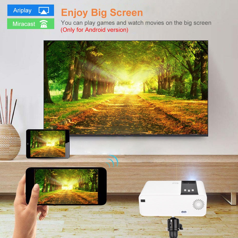 ThundeaL HD Mini Projector TD90 Native 1280 x 720P LED WiFi Projector Home Theater Cinema