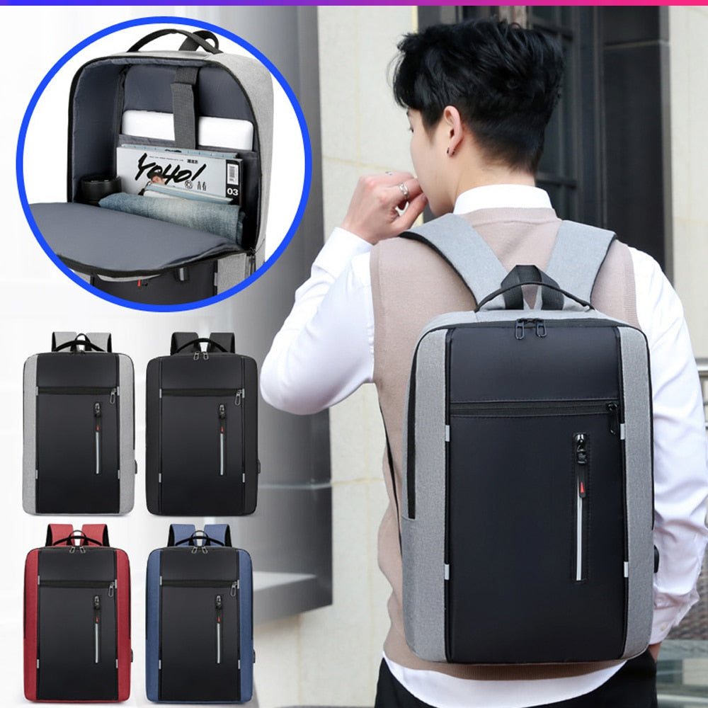 CEAVNI Backpack Men USB Charging Waterproof Laptop Casual Oxford Male Business Bag Mochila Computer