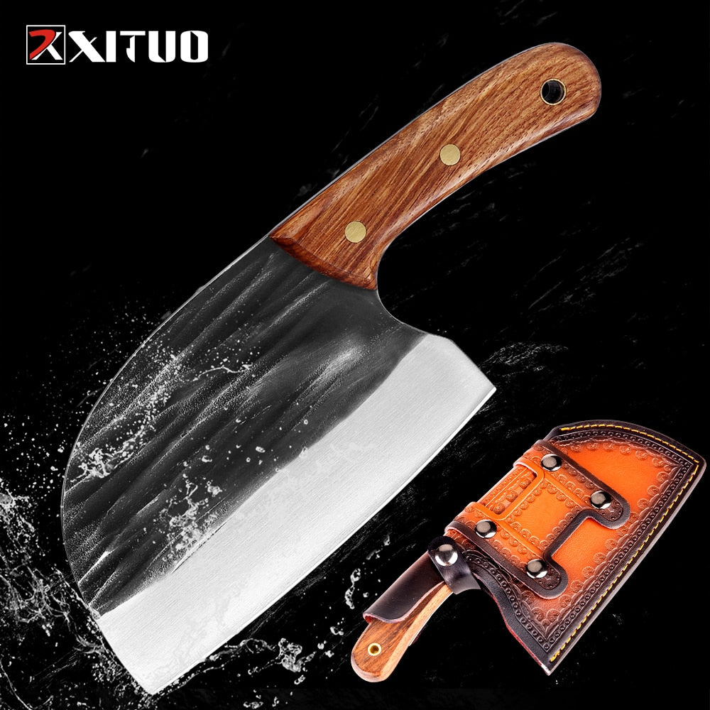 XITUO 6 Inch Handmade Knife High-carbon Clad Steel Super Butcher Cutting Nakiri Knife